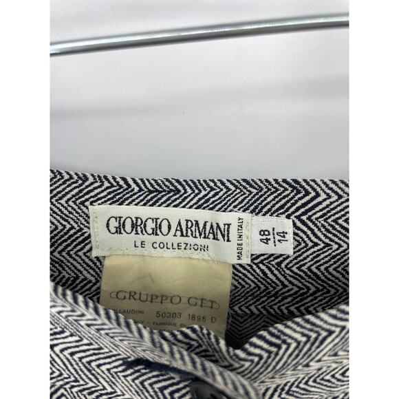 Giorgio Armani Pants Womens Size 14 Dress Pleated Black White Le Collezioni - Picture 3 of 5